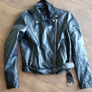 Black faux leather jacket